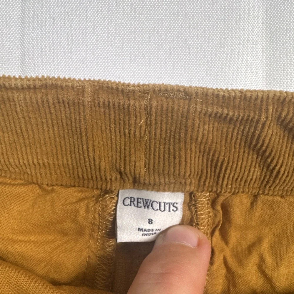 Crewcuts Girls Brown Corduroy A-Line Button Front Skirt Pockets Size 8